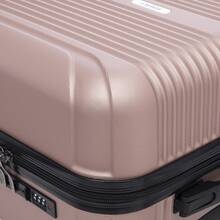 YONSLY Suitcase 20/24/28 Inches With Combination Lock Double Maintenance Zipper 360° Wheels Mesh Pocket Multi‑Stage Telescopic Handle For Vacation - 玫瑰金 - 查看 7