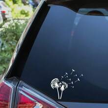 Dandelion White Window Decal - Durable PVC, Perfect For Cars & Trucks - A - View 6