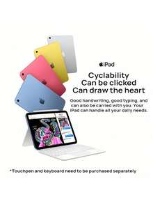 Apple iPad (generasi ke-11), model baru untuk tahun 2025, layar Liquid Retina, kamera belakang 12MP, port USB-C, versi WLAN 11 inci, chip A16. - MultiWarna - View 3