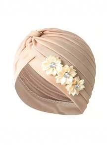 1pc Women's Floral Headscarf Hat, Fashionable Breathable Sweat-Absorbent Outdoor Accessory, Women Brimless Hat, Pleated, Headscarf Hat, Suitable For Daily Use And Travel,Summer,Beach,Holiday,Festival - Style 1 - View 10