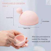 Silicone Makeup Brush Cleaning Bowl, Scrub Mat, Makeup Brush Cleaning Gel Pad, Handmade Tool - Pink - View 6