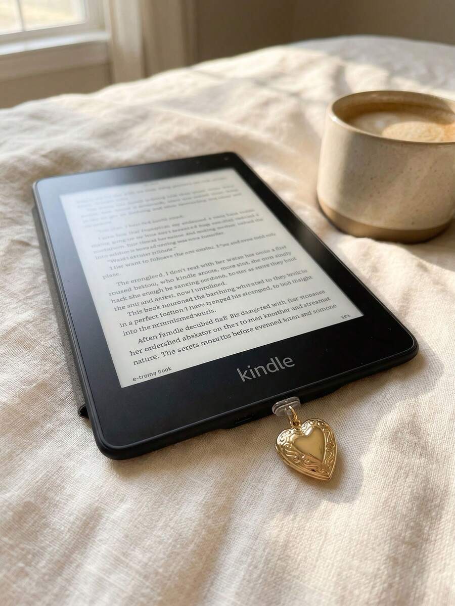 1pc Fashionable Openable Heart-Shaped Phone Dust Plug, Can Store Your Cherished Photos - Clear - View 1