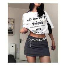 Circle Chain Belt Silver Waist Chain Women Waist Jewelry Body Chain Metal Chunky Chain Belts Dress - 39 inch - Màu bạc - Xem 3