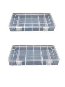 1/2pcs Transparent Delicate Jewelry Storage Box, Plastic Jewelry Craft Painting Storage Box, Transparent Small Fishing Tackle Box, Sewing Embroidery Storage Box - A - View 9