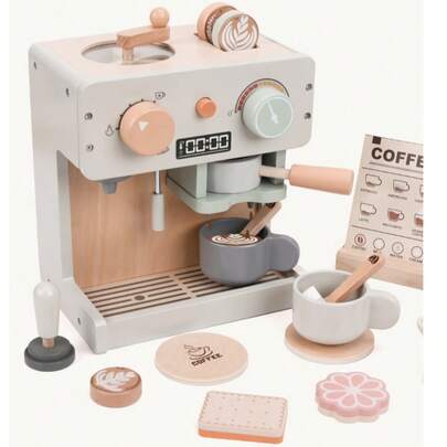 1 Set Funny Enlightening Wooden Children's Play Kitchen Tea Set & Dessert Toys, Children's Kitchen Toys, Realistic Preschool Role Play Toys, Baby Educational Toys