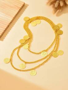 Classic Style Handmade Gold-Plated Women's Waist Belt, Bridal Dress Waist Chain, Middle Eastern Popular Performance Party Waist Chain - Gold - View 6