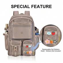 Mesh Backpack 36L Large Heavy Duty Casual Daypack For School And Outdoor Activities With Inner Laptop Compartment, Durable Polyester Material - 卡其色34L - 查看 4