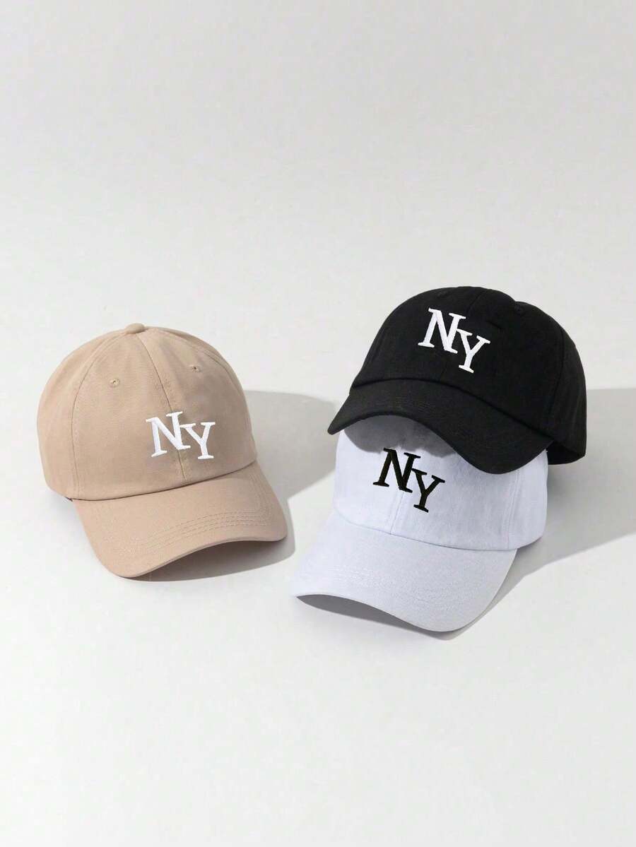 Mũ lưỡi trai thêu logo NY (3 chiếc/1 chiếc), mũ chống nắng ngoài trời có thể điều chỉnh cho bé trai và bé gái, thích hợp cho mùa xuân, mùa thu, du lịch, bãi biển, kỳ nghỉ. - mũ bóng chày - Xem 1