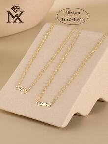 A Bespoke Personalised Name Necklace, Custom Name Necklace, Featuring A Distinctive Chain, Personalised Name Jewellery, Bespoke Jewellery, Personalised Gift, Mother's Day Gift - Yellow Gold - View 7