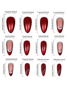 24PC Dark Red Cat Eye Press On Nails Almond - Soft Gel Short Press On Nails For Women Gift, Glossy Glue On Nails In Reusable Fake Nails Kit With Glue, Wine - Multicolor - View 5
