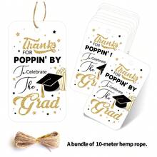 50pcs Graduation Theme Gift Tags With Hemp Rope - Class Of 2026 Graduation Season Hanging Labels For Presents, Gift Wrapping & Party Decoration, Congrats Grad Paper Party Favor Tags - Multicolor - View 14