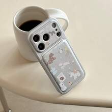 Cartoon Riding Bear Phone Case Compatible With IPhone 17 Pro Max / 16 Pro Max / 15 Pro Max / 14 Pro / 13, Fashionable Women/Minimalist Men Phone Case - Silver - View 10