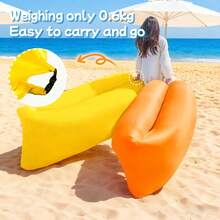Portable Inflatable Sofa, Waterproof Outdoor Inflatable Sofa With Adjustable Buckle And Carrying Bag, Quick Inflation Without Air Pump, Extra Large Slouchy Sofa Suitable For Camping, Beach, Picnic, Pool Party And Backyard Relaxation - Multicolor - View 5