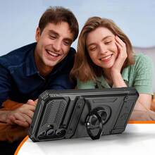 Ốp lưng chống rơi, thiết kế ẩn khe SIM, bảo vệ điện thoại Galaxy S26, S25, S24, S23 Ultra Plus, FE A56, A55, A36, A35, A26, A25, A16, A15 và 17, 16, 15, 14, 13, 12, 11 Pro Max Plus - màu đen - Xem 4