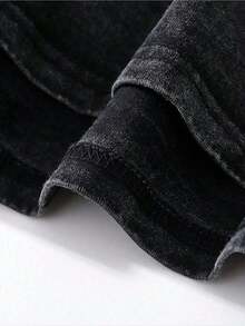 Hellstars X Logo Metallic Washed Print Round Neck Short Sleeve T-Shirt, 230g 100% Cotton T-Shirt, Summer Clothes, Men's Tops, Casual And Comfortable, Fashionable Graphic Tee, Unisex Style - Black - View 4