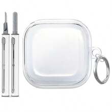 Galaxy Buds 4 Pro/Galaxy Buds 4 Transparent Protective Case With Cleaning Brush, Anti-Drop Clear Outer Shell For Galaxy Buds Live 4/2 Pro, Soft TPU Protective Cover With Keychain - Multicolor - View 3