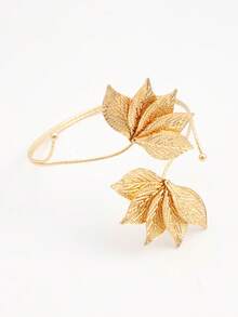 6pcs/Set Minimalist Metal Arm Cuff Bracelet, Adjustable Armlet, Suitable For Daily Wear, Street Style And Vacation - Gold - View 6