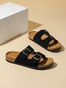 Dép xăng đan cổ điển màu đen dành cho nam, dép xỏ ngón thời trang, dép đi ngoài trời mùa hè. - màu đen - Xem 3