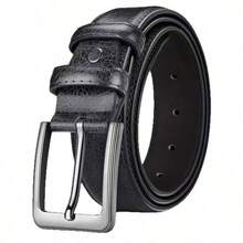 Men's Belt - Classic Black, Business Casual Style, Metal Buckle, Suitable For Work And Leisure Occasions - Perfect Gift For Dad Or Husband, Single Prong Buckle, Formal Belt, Autumn/Winter Accessory, Suitable For Teenagers, Young Men, Casual, Outdoor, Sports, Vacation, Graduation Gift, Birthday Gift, Daily Wear - Black - View 5