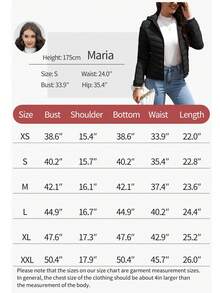 Chaqueta acolchada con capucha minimalista para mujer de Giolshon, con bolsillos, adecuada para otoño e invierno, color negro - Negro - Ver 8