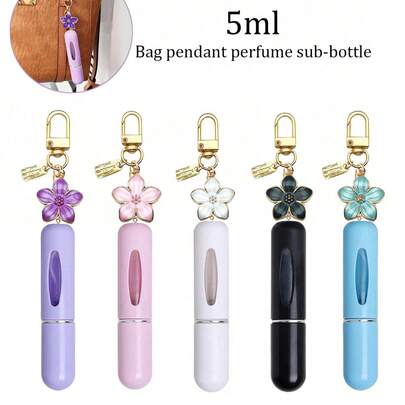 Butelka z rozpylaczem do perfum 1/2/3 szt., butelka na kosmetyki z wisiorkiem w kształcie kwiatu letniego, butelka z dolnym wkładem do perfum, miniaturowa, przenośna butelka Pure Dew, wymienna butelka do płynu nawilżającego, prezent urodzinowy dla przyjaciółek, prezent świąteczny, butelka perfum z możliwością ponownego napełnienia, butelka perfum z możliwością ponownego napełnienia, butelka z rozpylaczem, mini butelka z rozpylaczem, szczelna butelka