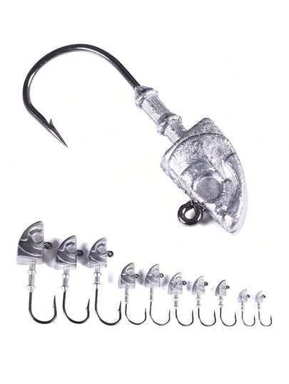 1 Set (3pcs) , 54g Triangle Head Barbed Fishing Hooks, High Carbon Steel For Soft Lure Fishing, Saltwater Fishing Accessories