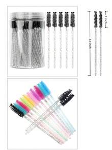 200/1PC Eyelash Brush, Mascara Wands Makeup Brushes Applicators Kits For Eyelash Extensions And Eyebrow Brush With Container - Multicolor - View 8