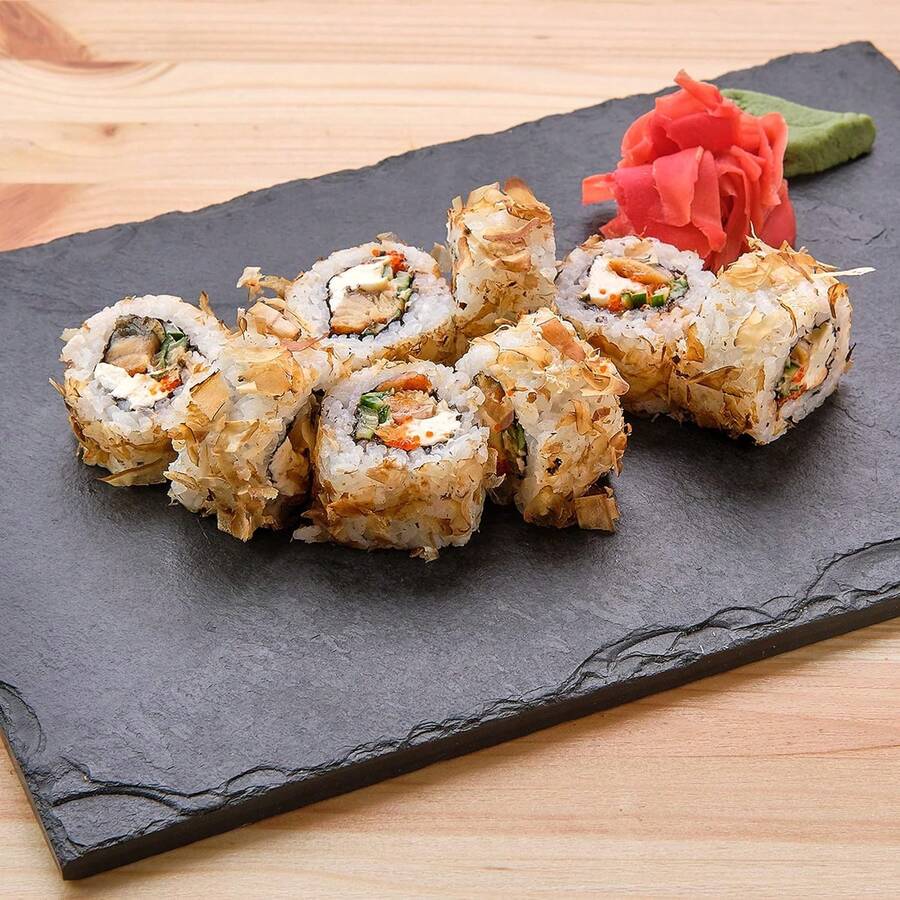 BLOOM STORE - Set 2 Tablas de Pizarra Premium – Platos de Piedra Negra para Sushi, Tapas y Aperitivos, Estilo Moderno, Resistentes, Varias Medidas, Ideales para Hogar, Fiestas y Eventos - Negro - Ver 1