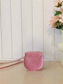 1pc Girls' PU Mini Crossbody Bag, Fashion Sequin Heart-Shaped Saddle Bag, Versatile Compact Lipstick Case, Chic Spring Outing Coin Purse, Magnetic Closure, Suitable For Outings, Dining, Spring Hiking, Great Gift Choice - A - View 10