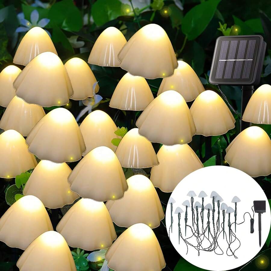 20pcs LED Solar Mushroom Lights, 8 Lighting Modes, IPX4 Waterproof, Realistic Garden Decor For Yard, Path, Easter Party, Creating Perfect Holiday Atmosphere