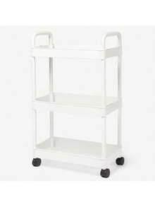 Carrito Organizador Multiusos De 3 Niveles Con Ruedas Rack De Almacenamiento Móvil Estante Auxiliar Para Cocina Baño Recámara Y Oficina Torre De Organización Disponible En Negro Y Blanco - Blanco - Ver 8