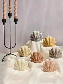 Moule en silicone pour coquillages 3D, thème océanique naturel pour bougies en cire de soja, plâtre, artisanat en résine, décoration d'intérieur élégante, cadeau - Un-blanc - Voir 6