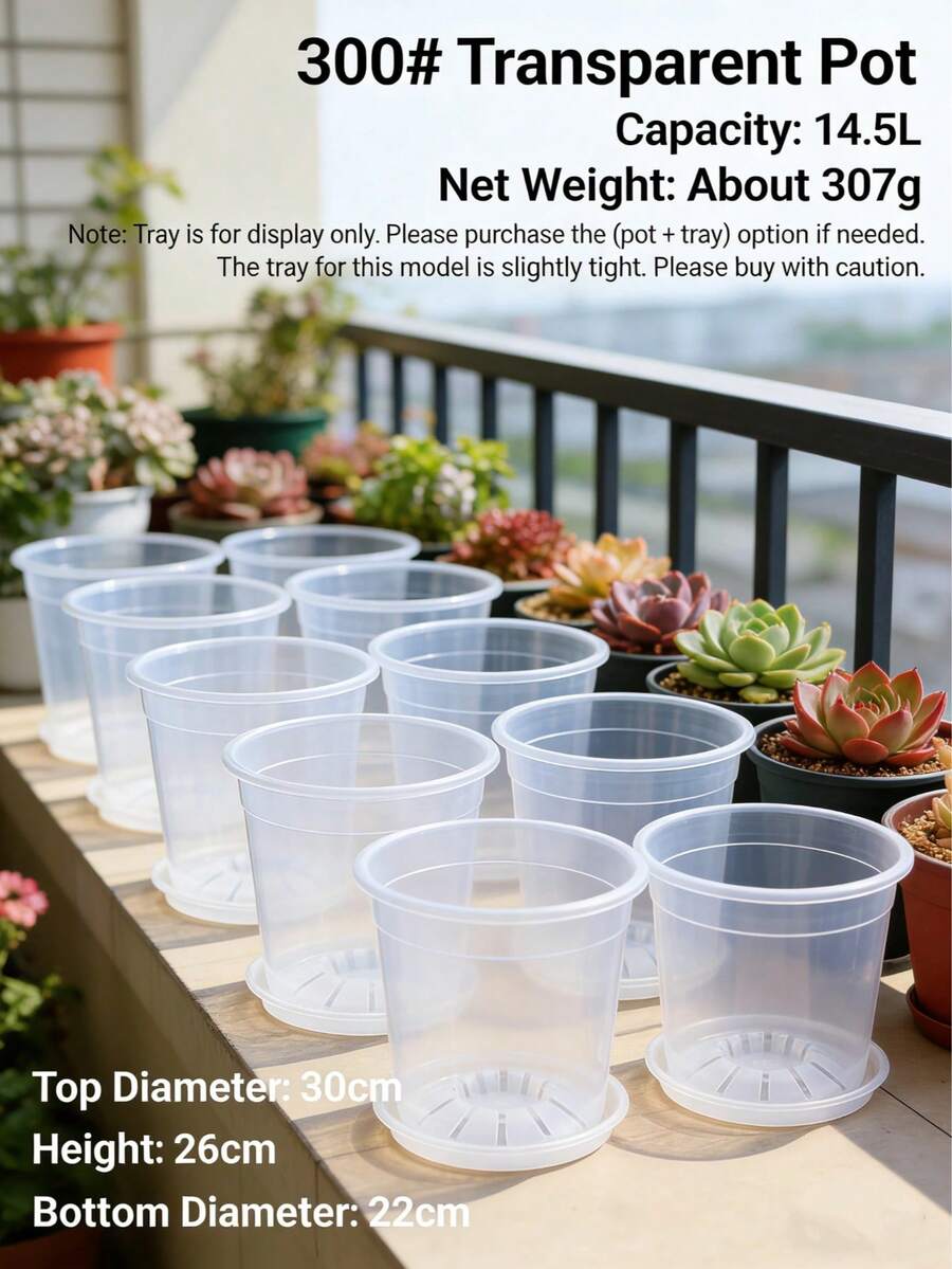 6pcs Transparent Orchid Pots, Clear Planting Pots For Phalaenopsis, Bonsai, Succulents - Multicolor - View 1