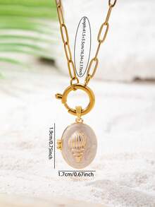 1 Mặt dây chuyền hình bầu dục chủ đề đại dương, mạ vàng 18K và tráng men - Dây chuyền thép không gỉ với mặt dây chuyền hình oval dành cho nữ - Món quà trang sức hoàn hảo dành cho phái đẹp. - Nhiều màu - Xem 10