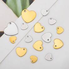 50个不锈钢心形吊坠，适合DIY珠宝制作 - 50個 - 查看 3