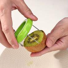 1pc Kiwi Fruit Cutter, Exotic Fruit Divider, Fruit Peeler, Peel Separator, Kitchen Tool - Green - View 4