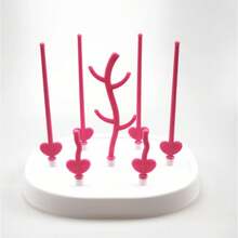 Estante para secar botellas de bebé, portavasos de alimentación, estanteíble en forma de árbol, limpieza de chupetes y accesorios, estante de secado de almacenamiento UYPT - Rosa - Ver 4