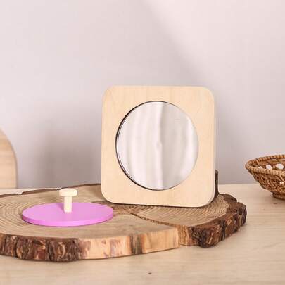 Sensory Shape Recognition Toy, Realistic Mirror Base Easy Grip Wooden Handle, Early Childhood Geometric Learning Educational Toy, Shape Sorting Matching Puzzle, Halloween Christmas Birthday Gift