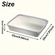 Large Stainless Steel Rectangular Food Storage Container With Transparent Lid - Stackable And Durable - Suitable For Camping, Outdoor Adventure And Home Use - Perfect For Storing Meat, Fruits And Vegetables - Compact Kitchen Organization Miracle. Easter Gift, Mother's Day Gift - Multicolor - View 4