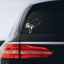 Dandelion White Window Decal - Durable PVC, Perfect For Cars & Trucks - A - View 1