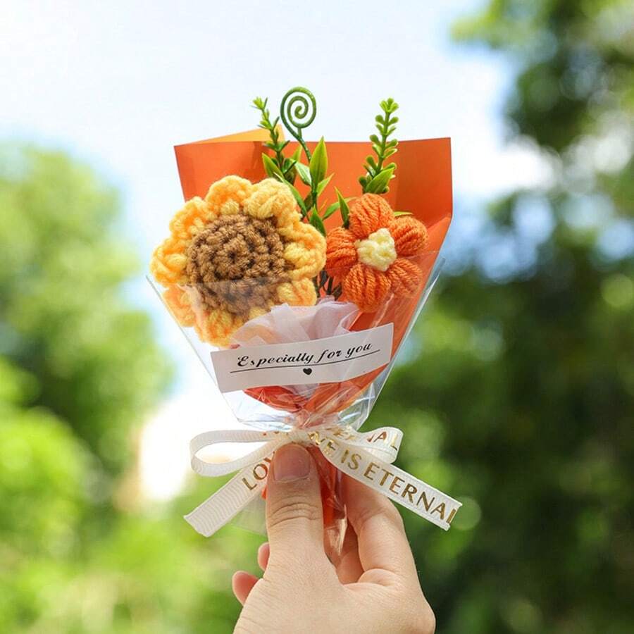 1-3pcs Mini Artificial Flowers With Gift Bag, Suitable For Valentine's Day, Mother's Day Bouquets And Small Gifts - Multicolor - View 1