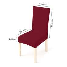 Single Chair Cover Standart Size - 96% Cotton 4% Elastan - Made in Turkiye - 紅色 - 查看 3