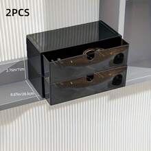 1pc Drawer-Style Cosmetic Storage Box, Stackable Cosmetic Storage Box, Bathroom Mirror Cabinet And Drawer Organizer Container, Home Storage And Home Organization, Bedroom, Vanity - 1pc - View 11