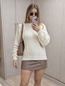 Elegant Women's Winter Blouse - New Release - Premium Knit - Màu be - Xem 6