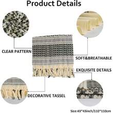Military Shemagh - Tactical Cotton Arabic Keffiyeh Scarf - Tactical Head And Neck Scarf For Men And Women, 43372740 - 酒紅色 - 查看 2