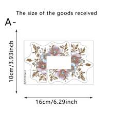 1/4pcs Elegant Crystal Flower And Plant-Themed Switch Stickers, Removable Self-Adhesive Waterproof PVC Decals, Suitable For Decorating Bedrooms, Living Rooms, Bathrooms, And Power Outlets. - Wall Stickers - View 12