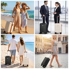 Carry-On Luggage Lightweight ABS Hard Shell Cabin Suitcase With Removable Wheels 16 Inch Travel Trolley Case-Beige - Rice Palm - View 5