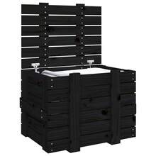 Caja de almacenaje madera maciza de pino negra 58x40 5x42 cm multifunzionale e grande capacità risparmia spazio e facile da pulire stabile e estetico ideale per sala da pranzo sala da pranzo e camera da letto - nero - Visualizzare 6