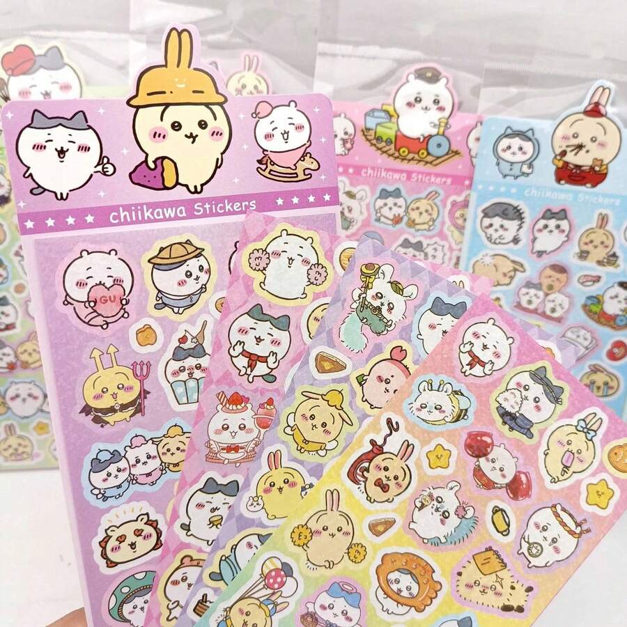 1set/10pcs GIIKAWA Laser Account Stickers Creative High Beauty Cartoon Cute Stickers, The Perfect Holiday Gift, A Gift For Fans And Friends - Multicolor - View 1