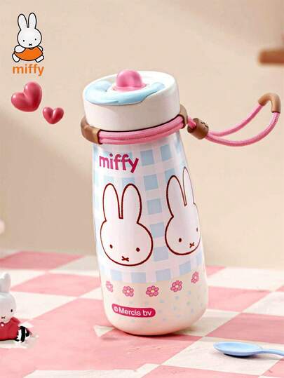  1个MIFFY 650毫升真空保温杯，陶瓷涂层可爱便携不锈钢水瓶，适合车载、咖啡、户外、学生使用